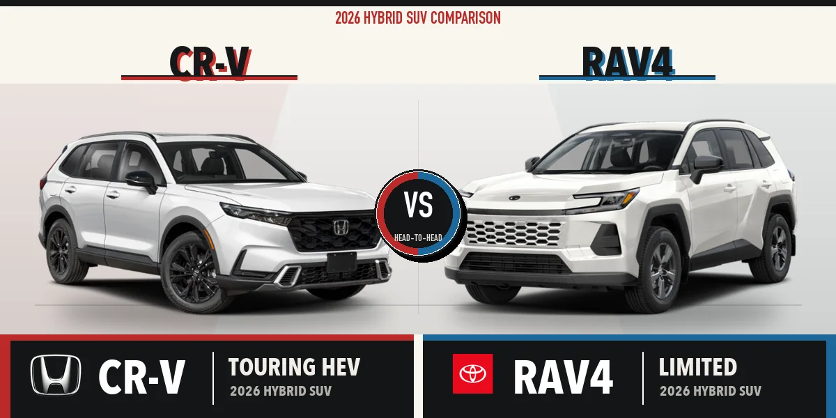 2026 Honda CR-V Touring Hybrid beside 2026 Toyota RAV4 Limited